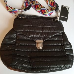 NWT THINK ROYLAN Black Quilted Shoulder Bag Purse